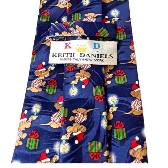 Men’s Keith Daniel’s 100% Silk Handmade Christmas Mouse Necktie - Picture 4 of 6
